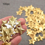elvesmall 100Pcs Gold/Silver Stars for Christmas Party Decor Foam Fabric Stars DIY Scrapbook Cards Ornaments Embellishments Accessory