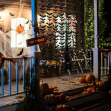 elvesmall 2/1Pcs Halloween Bats Wall Decor Curtains Black Spooky Bats Fringe Streamer Foil Curtain for Hallowen Backdrop Party Decoration