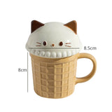 elvesmall  -  Cute Animal Coffee Cup Kawaii Cat Bunny Bear Ceramic Mug For Tea Milk Water Juice Mocha Lovers Breakfast Cup Birthday Gift 350ml