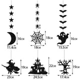 elvesmall 6pcs Halloween Hanging Banner Garland Scary Spider Witch Ghost Bat Pendant Ornament Happy Halloween Party Decorations for Home