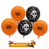 elvesmall 12pcs Halloween Party Balloon Dress Up Horror Vibe Event Decor Skeleton Pumpkin Bats Ghost Festival Party Decoration Balloons