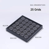 elvesmall 25/50 Grids Nail Art Decoration Storage Box Empty Plastic Nail Rhinestones Gems Case Container DIY Accessories For Nail Salon