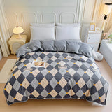 elvesmall Cute Floral Pure Cotton Duvet Cover Milk Velvet Thickened Colorful Flowers Comforter Covers Soft Warm Bedding for Kids Adults