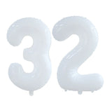 elvesmall 2pcs 30/40inch Giant White Number Balloon 16 18 25 30 40 50 Foil Balloons Birthday Wedding Baby Shower Decoration Figures Globos