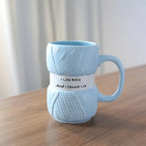 elvesmall 1pc 425ml Unique Knit Style Ceramic Coffee Mug Insulated Funny Gift for Family Holiday Tea Cup Gift Summer and Winter Drinkware