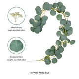 elvesmall Artificial Eucalyptus Garland Fake Fruit Silk Vines Green Rattan Plants Wreath for Wall Room Garden Home Wedding Christmas Decor