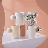 elvesmall  -  Home Ceramic Mug Creative Shape Breakfast Coffee Cup Couple Milk Cup 280ml Coffee Mug Living Room Decoration Dining Tableware