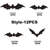 elvesmall Halloween Decoration 3D Black PVC Bat Halloween Party DIY Decor Wall Sticker Bar Room Halloween Party Scary Decos Props