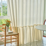 elvesmall  French Romantic and Elegant Rococo Living Room Decorative Curtains Bedroom High-grade Cotton and Linen Cream IG Blackout Curtain