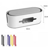 elvesmall Cable Storage Box Power Strip Wire Case Anti Dust Charger Socket Organizer Network Line Storage Bin Charger Wire Management