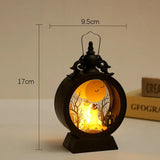 elvesmall Halloween LED Wind Night Light Portable Pumpkin Ghost Lantern Bar Desktop Ornament Halloween Decor Props Party Supplies DeskLamp