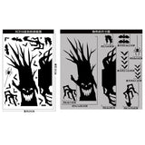 elvesmall Halloween Giant Ghost Monster Ghost Shadow Window Sticker Witch Death Bat Skeleton Helloween Party Decor Electrostatic Sticker