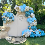 elvesmall Dusty Blue White Balloon Garland Kit Pastel Light Arch Wedding Birthday Party Baby Shower Baptism Christening Party Decorations