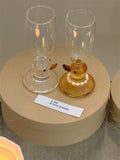 elvesmall Creative Cartoon Cute Happy Duckling Water Cup Pearl Necklace Decorative Glass European-style Transparent Champagne Cups Fashion