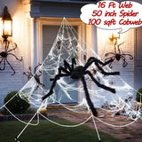 elvesmall Horror Halloween Spider Web Giant Stretchy Cobweb for Yard Outdoor Haunted House Bar Decoration Supplies Halloween Party Props