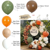 elvesmall Macaron Sage Green Gold Balloon Garland Arch Kit Kids Birthday Wedding Party Orange Latex Baby Shower Decoration Balloons