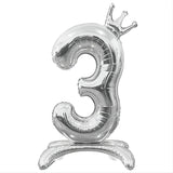elvesmall  32 Inch White Crown Number Balloons 0-9 Digital Balloons For Birthday Party Anniversary Decoration Baby Shower Balloons