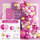 elvesmall Macaron Pink Balloon Garland Arch Kit Wedding Birthday Party Decorations Kids Adult Baby Shower Decor Ballon Wedding Supplies