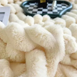 elvesmall Blanket New Artificial Rabbit Plush Autumn Comfortable Warm Blankets for Beds Soft Coral Fleece Sofa Throw Thicken Bed Sheet