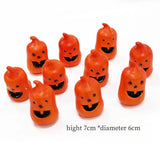 elvesmall Halloween Pumpkin Ornaments, Festive Atmosphere, Scene Decoration, Orange, Black, White, Green Pumpkin Ornaments