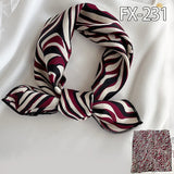 elvesmall Women Small Satin Silk Scarf Square Print Wrap Foulard Femme Handkerchief Bandana Neck Hair Skinny Tie Scarves Shawls