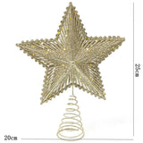 elvesmall 25cm Red Glitter Christmas Tree Topper Iron Star Christmas Decor For Home Xmas Tree Ornaments Navidad New Year 2025 Natal Noel