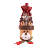 elvesmall  Christmas Decorations For Home Navidad Wine Bottle Bag Cover Santa claus Snowman Christmas Party Ornaments Decor
