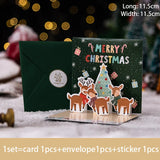 elvesmall 3D Pop UP Santa Cards Folding Merry Christmas Greeting Cards Xmas Gift for New Year Blessing Postcard Thank You Cards Decoration