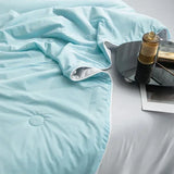 elvesmall  Cooling Blanket for Bed Silky Air Condition Comforter Lightweight Cooled Summer Quilt with Double Side Cold & Cooling Fabric