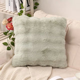 elvesmall Flush Pillow Covers Solid Color Living Room Decoration Cushion Cover Fur Sofa Pillowcase Moden Home Decor