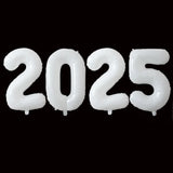elvesmall 2025 Happy New Year Balloons Banner Rose Gold Number Letter Aluminum Foil Balloon Christmas New Year Eve Party Decor Balls Suppl