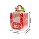 elvesmall 12/24pcs Christmas kraft gift Boxes with Window Xmas Party candy Cookie Boxes for Gift Giving Pack Box new year Holiday favors