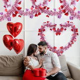 elvesmall  2M Valentine's Day Garlands Stripe Tinsel Easter DIY Wreath Craft Easter Decoration Home Hanging Ornament Valentine's Party gift