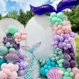 elvesmall 18/24/36inch Mermaid Tail KT Board Purple Shell Cutout for Birthday Party Decoration Mermaid Theme Backdrop Baby Shower Supplies