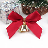 elvesmall 10pcs Delicate Bowknot Bells Christmas Gift Bows With Small Bells DIY Bows Craft Christmas Tree Decoration Christmas Bow Tie