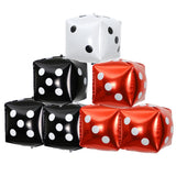 elvesmall 2/6/10pcs/lot 18cm Cube Foil Balloons Dice Foil Ballon Casino Theme Party Adult Birthday Decor Las Vegas Party Poker Theme Party