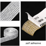 elvesmall Self-adhesive Rhinestone Strip Decorative Tape Diamond Ribbon DIY Sticker Crystal Arts Crafts Rubber Backed Drill Wall Plaster