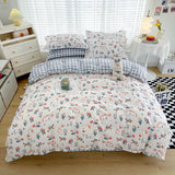 elvesmall Good Quality 100% Cotton Bedding Set: 1 Duvet Cover 2 Pillowcases 1 Sheet, Soft Breathable for Single or Couple Bed, 20 Sizes