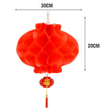 elvesmall  2Pcs Chinese Lanterns New Year Red Paper Lantern Honeycomb Hanging Lantern Hanging Decoration Wedding Party New Year Decorations