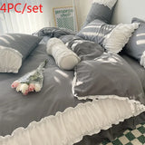elvesmall  Korean Princess Style Summer Bedding Set Simple Quilt Set