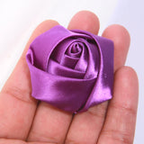 elvesmall 10Pcs 5cm 2" Large Rose Fabric Artificial Flowers for DIY Accessories Clothing Hats Shoes Decoration Headdress Wedding Bride