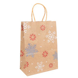 elvesmall 5Pcs Kraft Gift Bags with Handle Elk Snowflake Christmas Tree Merry Christmas Party Favors Packaging Bag Navidad New Year 2025