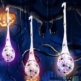elvesmall  Halloween Spider Eggs Light Up Spider Hangings Egg Sacs Hanging Light Decorations Web Halloween Decorations For Haunted House