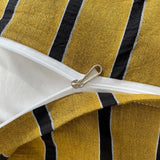 elvesmall Ins Yellow Stripe Bedding Duvet Cover Set with Pillowcase bed sheet Single Full Size Bed Linen Duvet Cover Set Queen/King Double