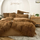 elvesmall  Winter super warm bedding set solid color plush bed sheet duvet cover camel velvet duvet double pillowcase 4-piece Dropshipping