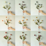 elvesmall  Artificial Flower 5 Head Dandelion False Flower 51cm Small Thorn Ball Hydrangea Simulation Plant For Home Wedding Decorations