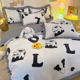 elvesmall Floral Style Bedsheet Set Ruffles Duvet Cover Sets with Pillowcase постельное белье Skin-friendly Bedding Home Bed Linen Sets