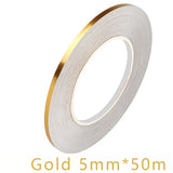 elvesmall 50M Brushed Gold Silver Floor Edging Waterproof Seam Wall Stickers Wall Gap Ceiling Home Decoration Self-adhesive Tile Tape