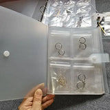 elvesmall Jewelry Storage Albums Desktop Drawer Organizer BoxesTransparent Necklace Bracelet Ring Book Holder Jewelry Anti-oxidation Bag
