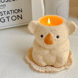 elvesmall Koala Scented Candles for Living Room Decoration Fragrance Candles in Jars with Wooden Wick Souvenirs for Guests